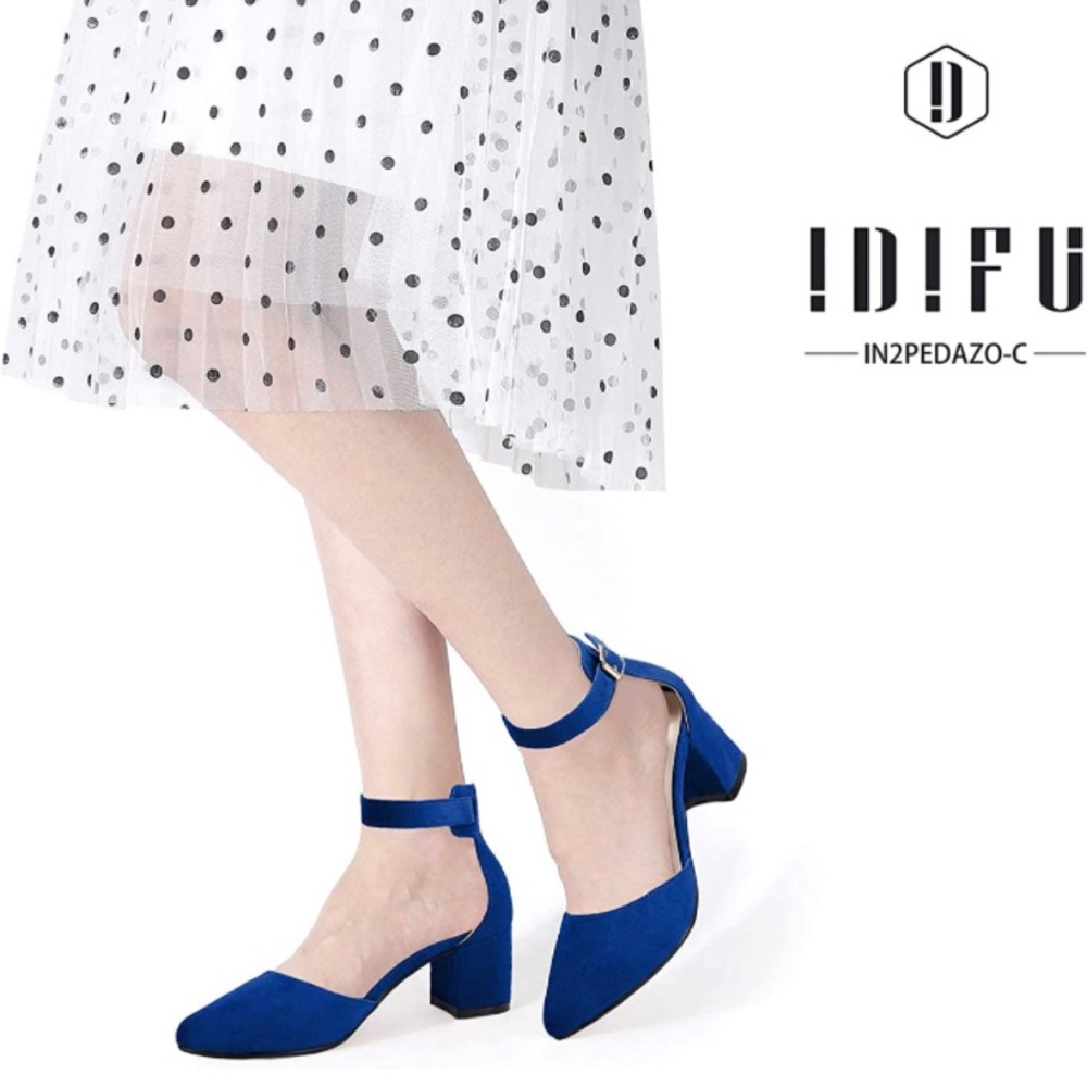 Idifu Royal Blue Suede pumps
